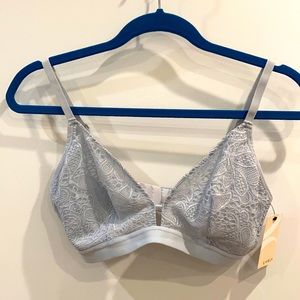Baby blue wireless lacey bra